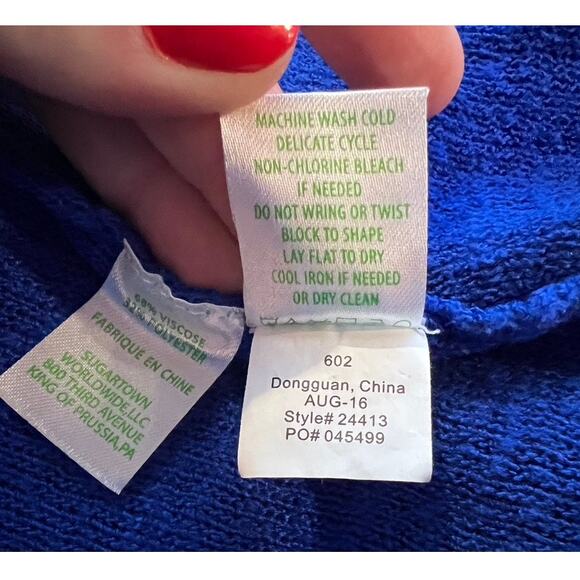 Lilly Pulitzer Chesapeake Cardigan Drape Front Size S Brilliant Blue Open Knit - Picture 6 of 10